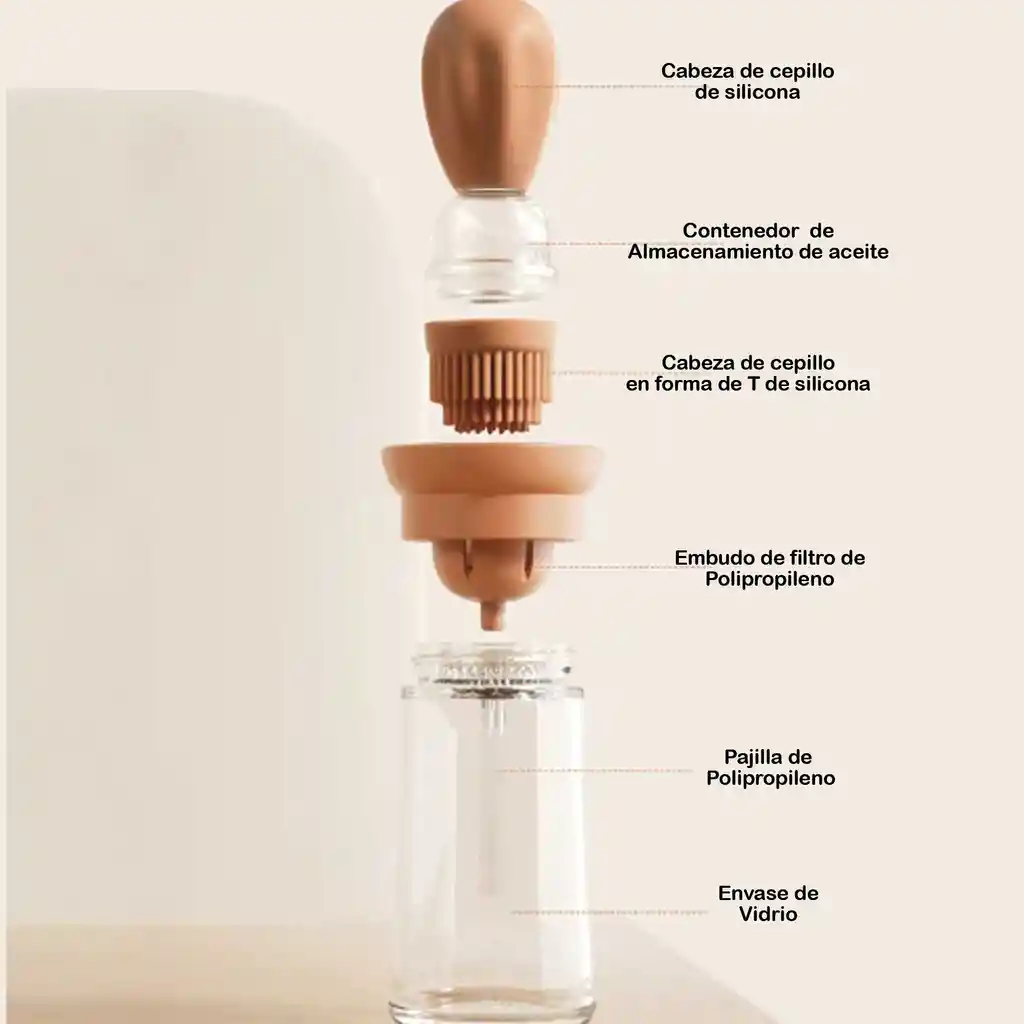 Dispensador De Aceite Con Brocha De Silicona