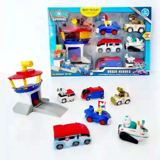 Torre Control Patrulla Canina Carros Impulso Paw Patrol X 6