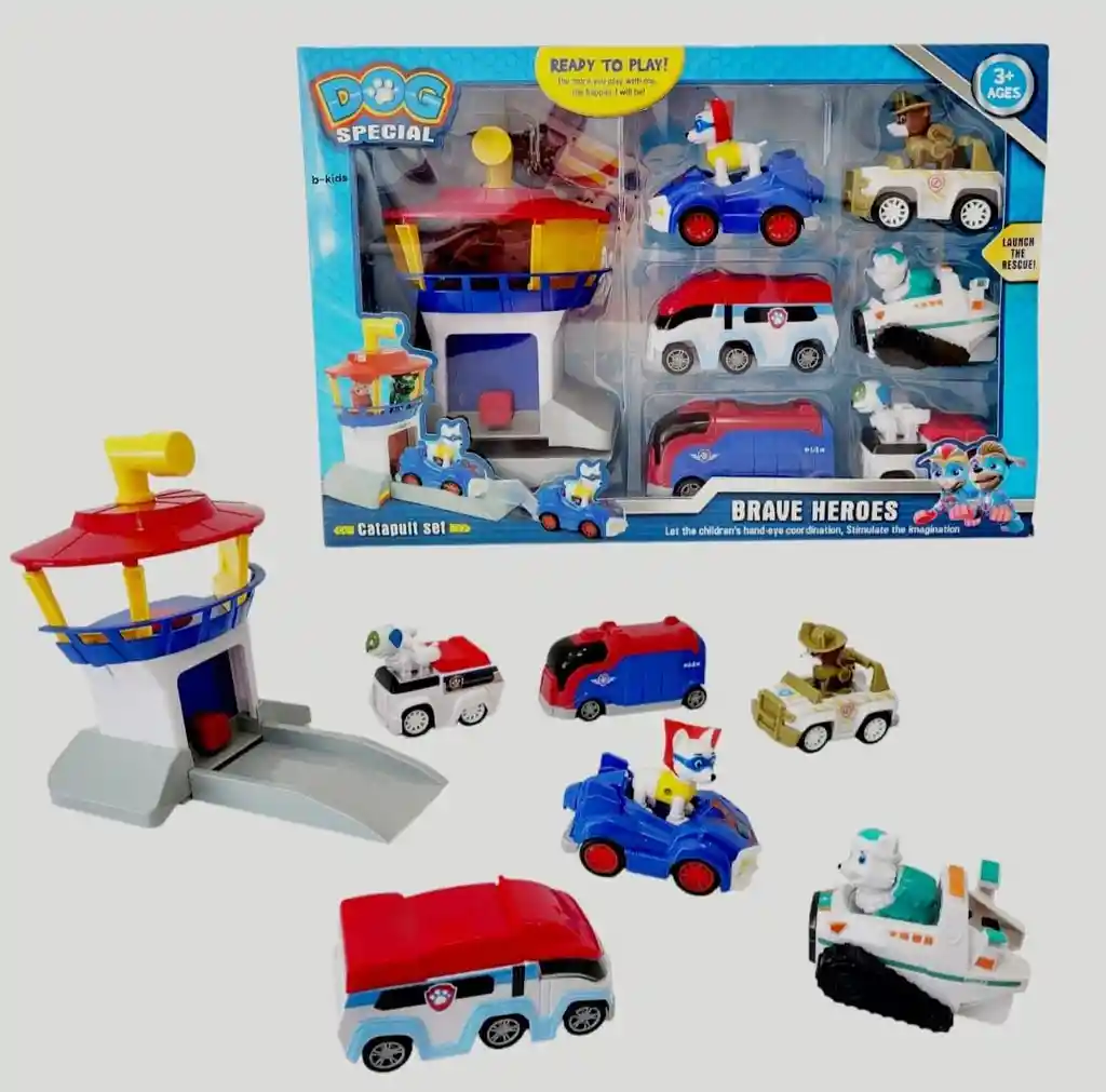 Torre Control Patrulla Canina Carros Impulso Paw Patrol X 6