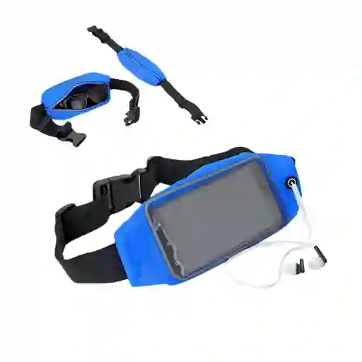 Canguro Porta Celular Azul Deportes Fitness