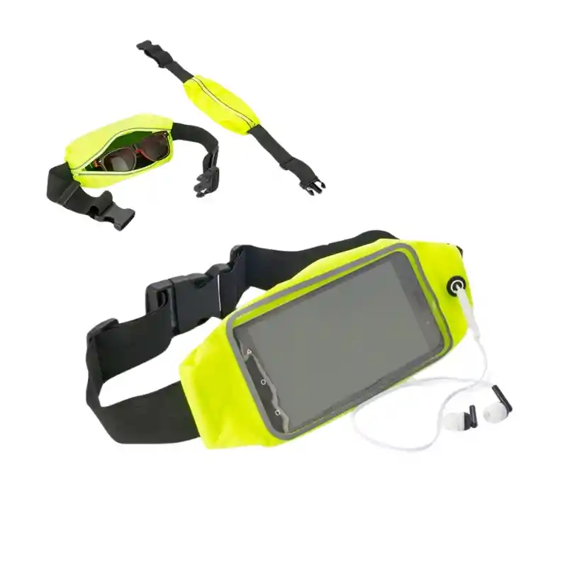 Canguro Porta Celular Amarillo Fluorecente Deportes Fitness