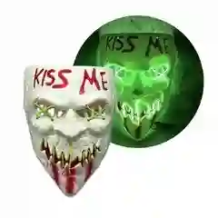 Máscara Led "kiss Me" De Terror