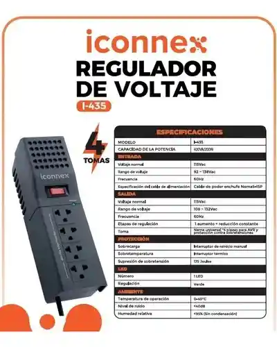 Regulador De Voltaje 4 Tomas