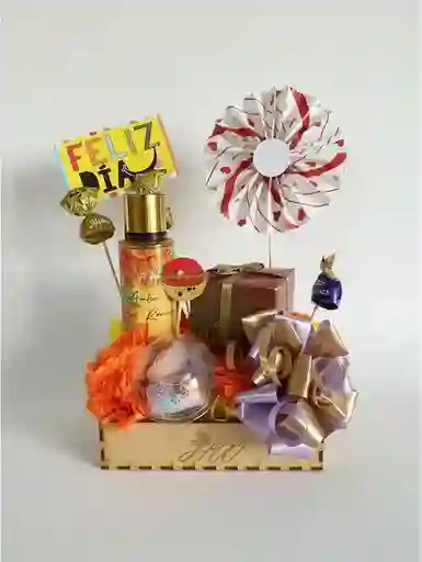 Ancheta De Regalo Con Vela Aromatica Y Splash