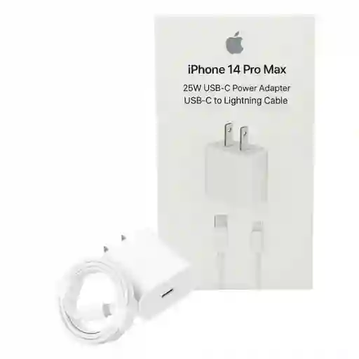 Cargador 25w Usb Tipo C Lightning Para Iphone 14 Pro Max Carga Rapida