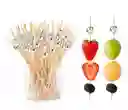 Pinchos Cóctel X 30 Unds Perla Plateada, Palillos De Bambú Perla Plateada