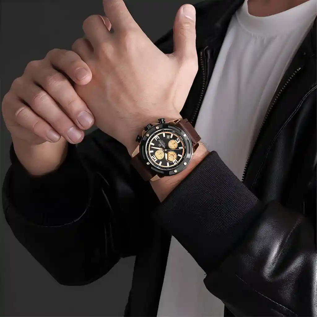 Reloj Naviforce Original Nf8074 Analogo Hombre + Estuche