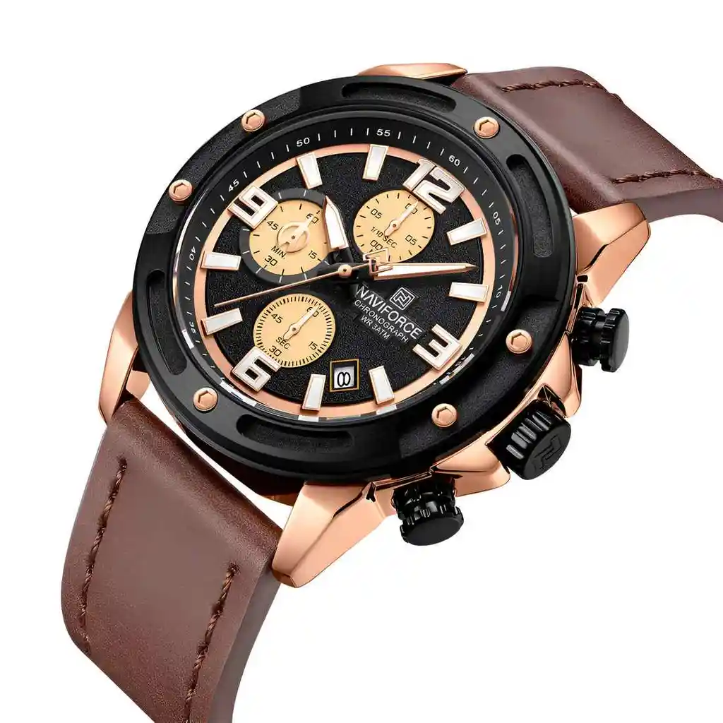 Reloj Naviforce Original Nf8074 Analogo Hombre + Estuche