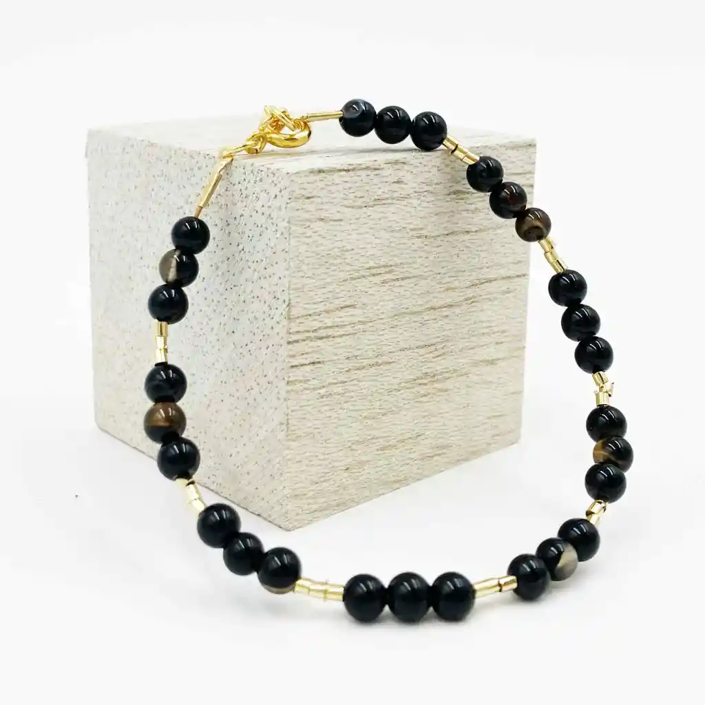Pulsera Piedras Obsidiana