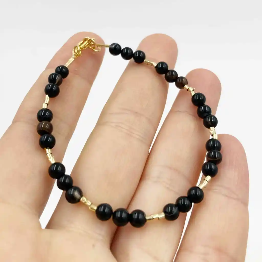Pulsera Piedras Obsidiana