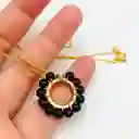 Collar Dalia Con Piedras Obsidiana