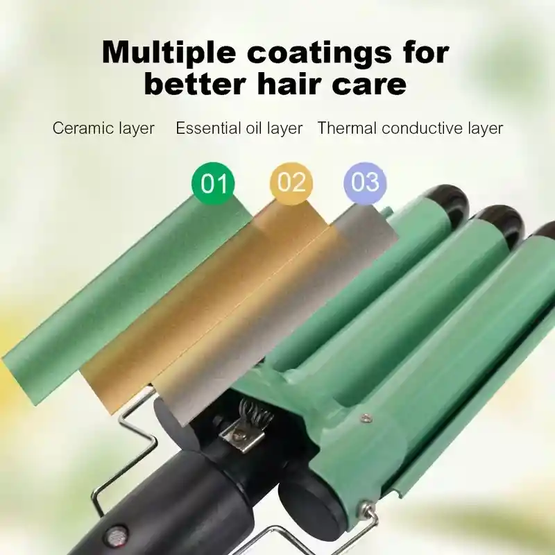 Pinza De Cabello Ondas De Sirena Rizadora Onduladora Aguacate