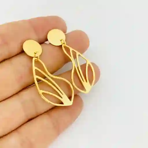 Aros Hojas De Crisantemo Doradas