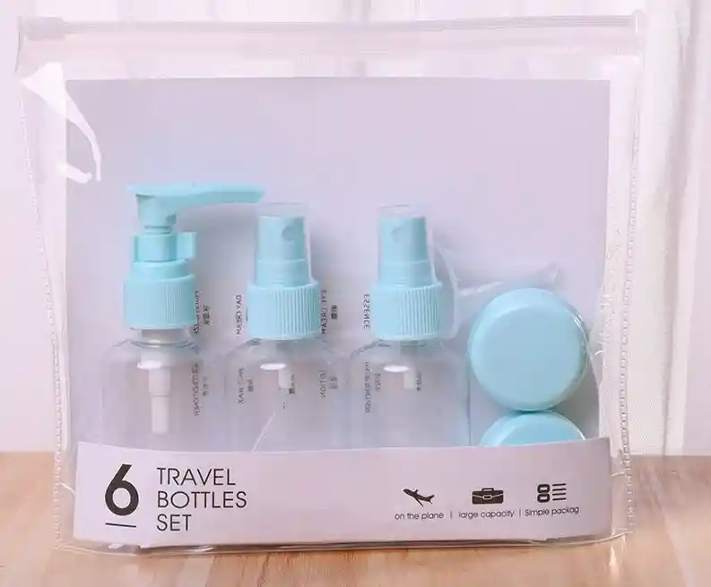 Frascos Para Viaje X 6 Unid Disponible Azul O Rosado