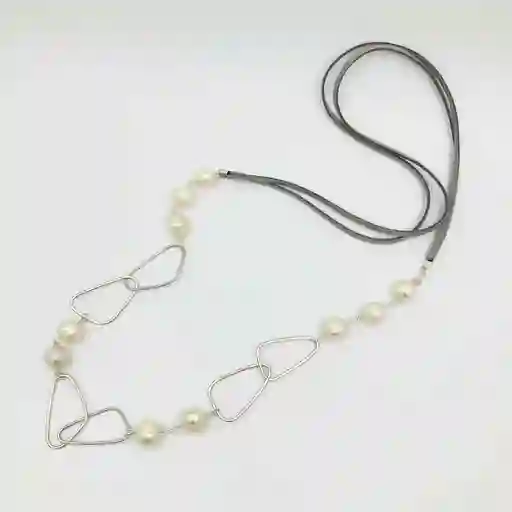 Collar Perlas Y Argollas De Plata