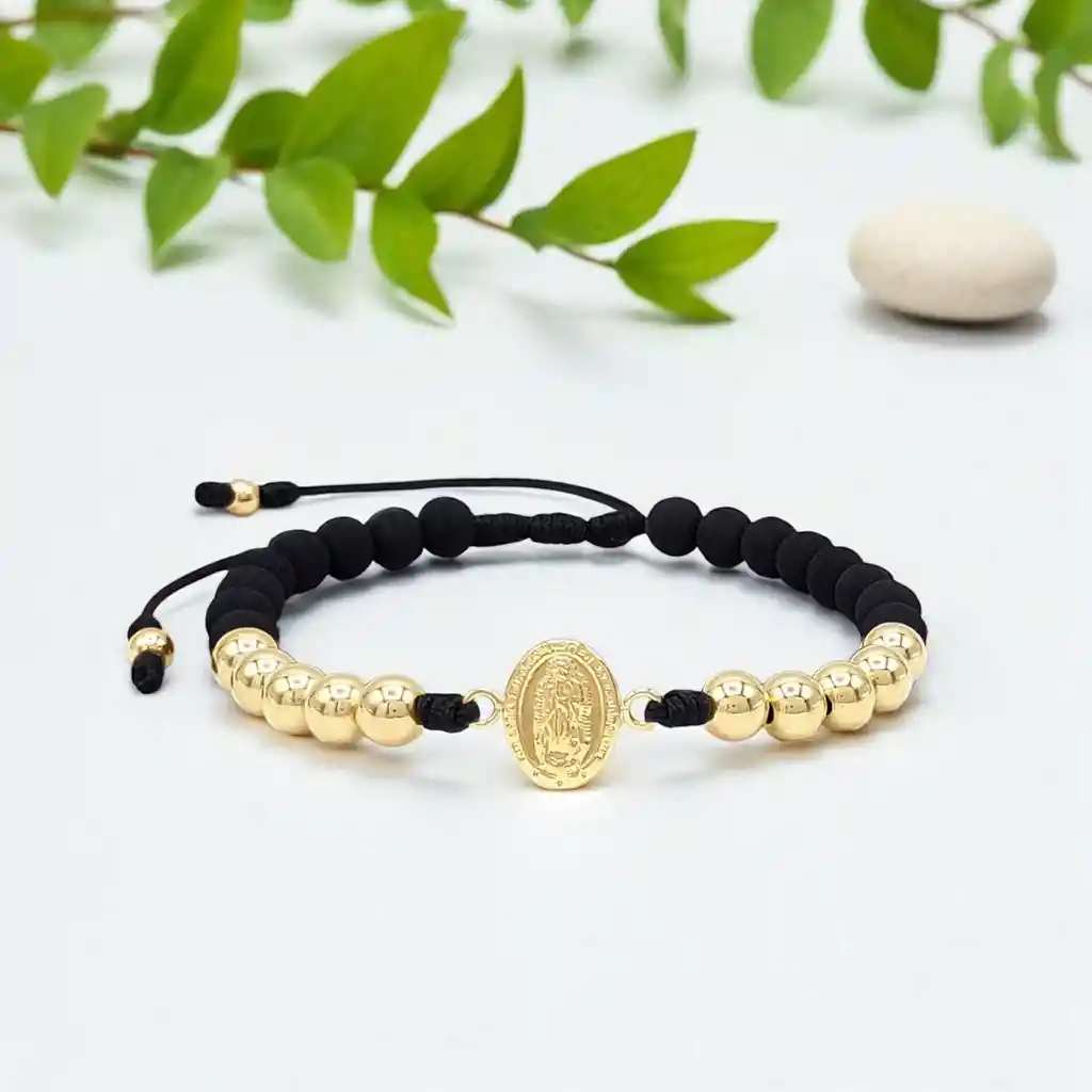 Pulsera Guadalupe Neopreno Oro Laminado 18k