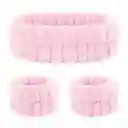 Kit Diadema Balaca + Muñequeras Bandas Cuidado Facial Rostro