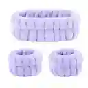 Kit Diadema Balaca + Muñequeras Bandas Cuidado Facial Rostro