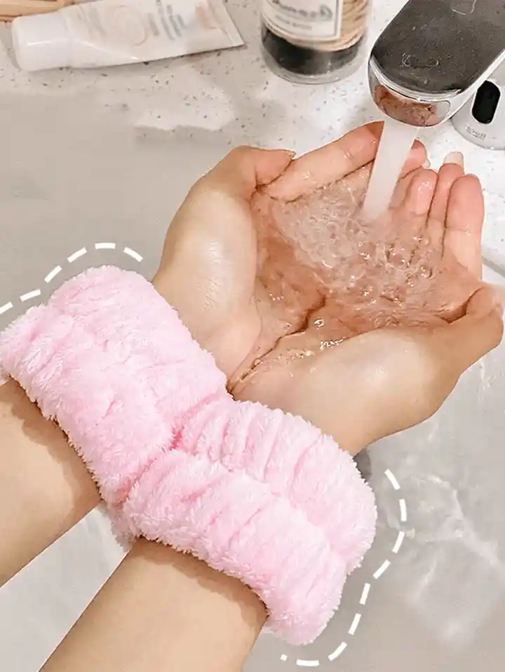 Kit Diadema Balaca + Muñequeras Bandas Cuidado Facial Rostro