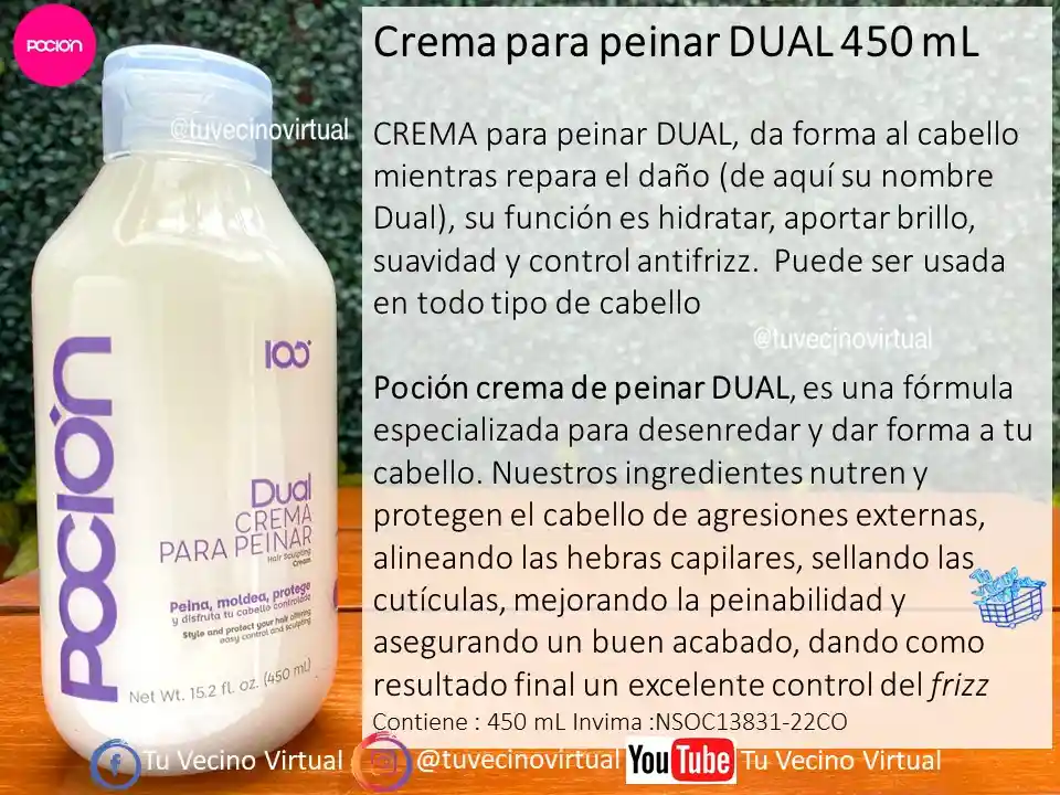 2 Shampoo Crecimiento Y Caida Y Crema De Peinar Pocion