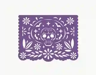 Banderin De Catrina Mexicano En Papel Seda