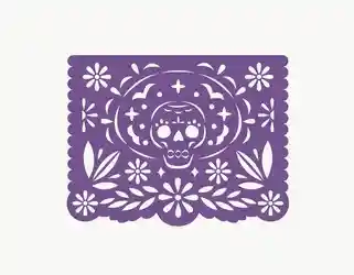 Banderin De Catrina Mexicano En Papel Seda