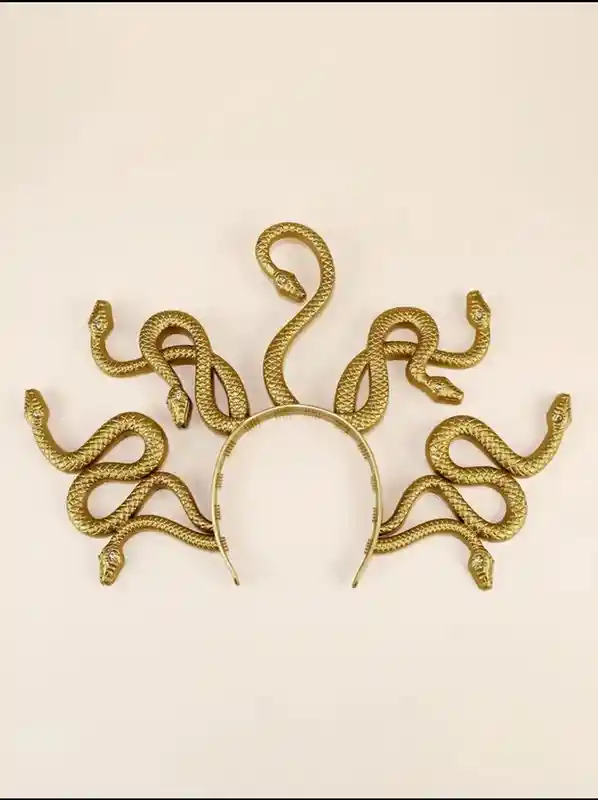 Diadema De Medusa Grande Dorada