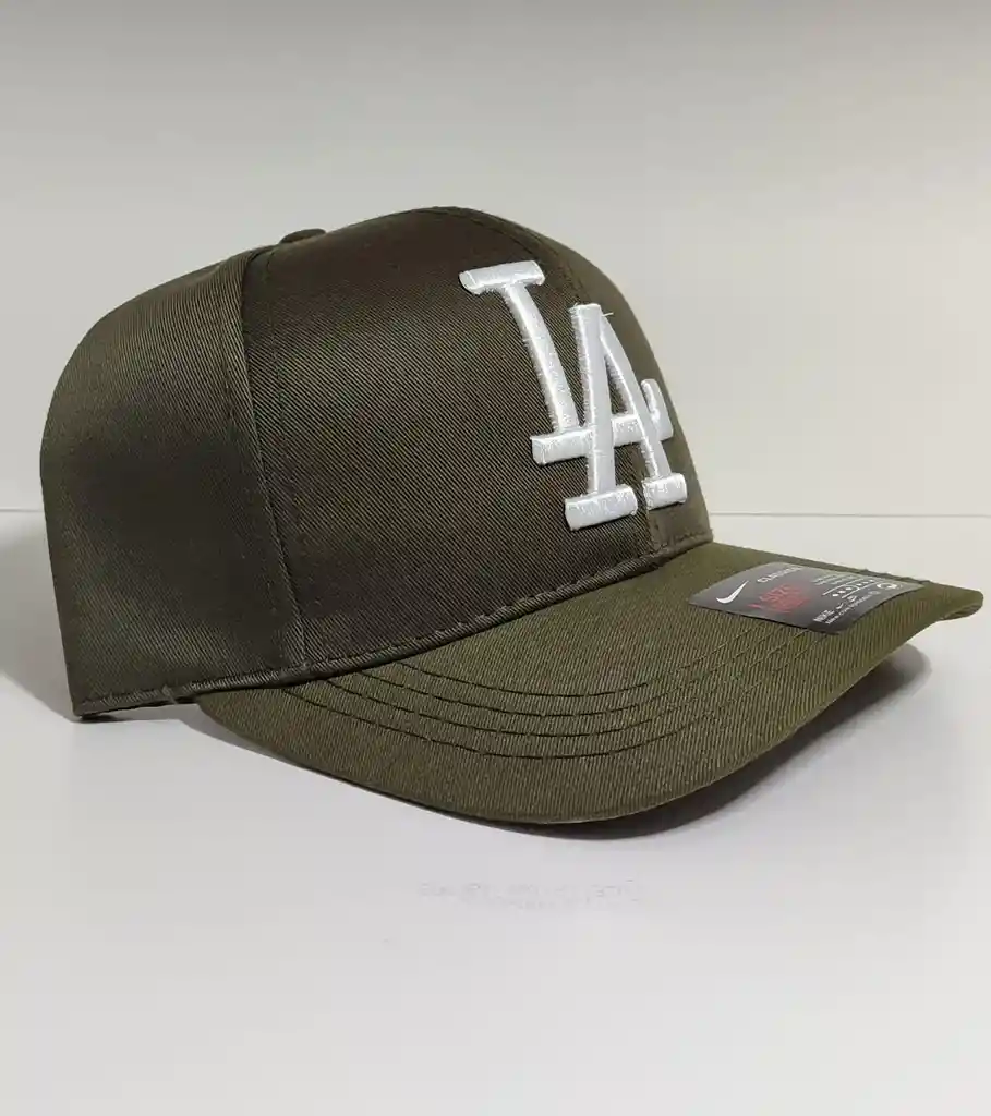Gorra La Dodgers Verde Militar Con Blanco