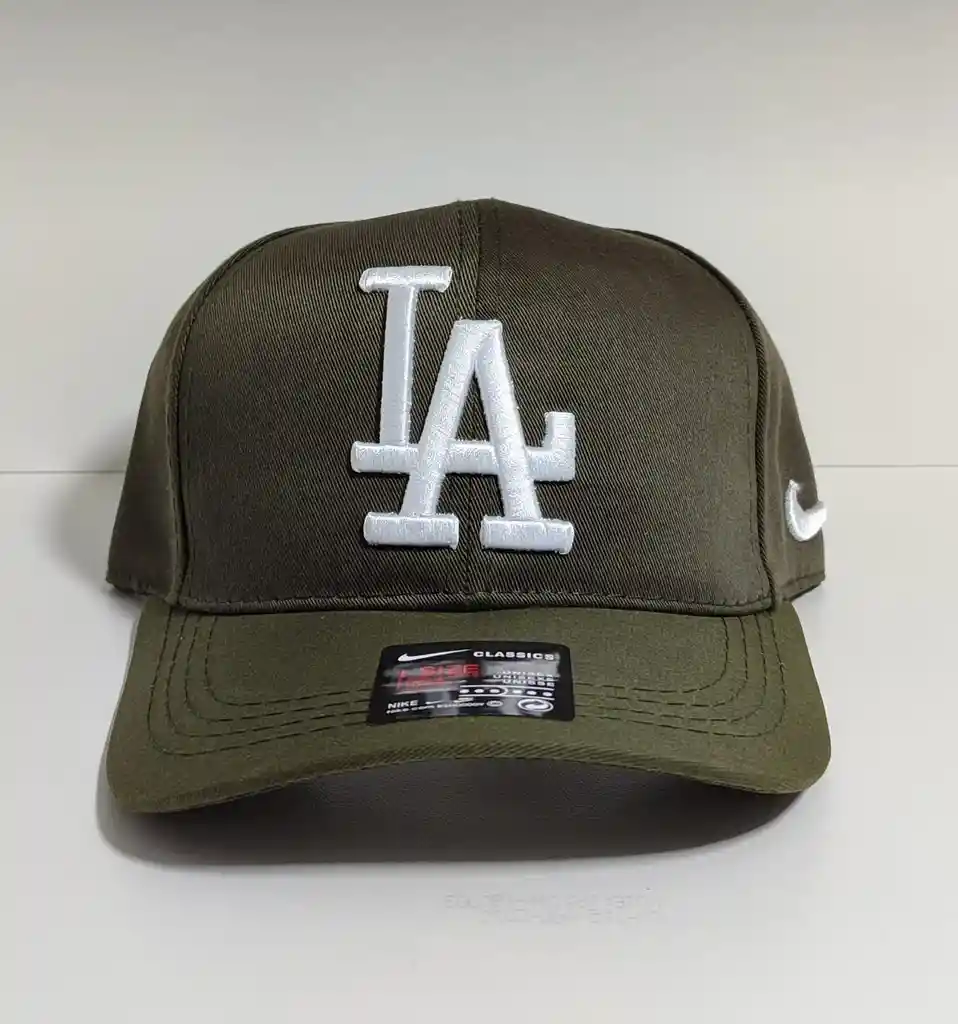 Gorra La Dodgers Verde Militar Con Blanco