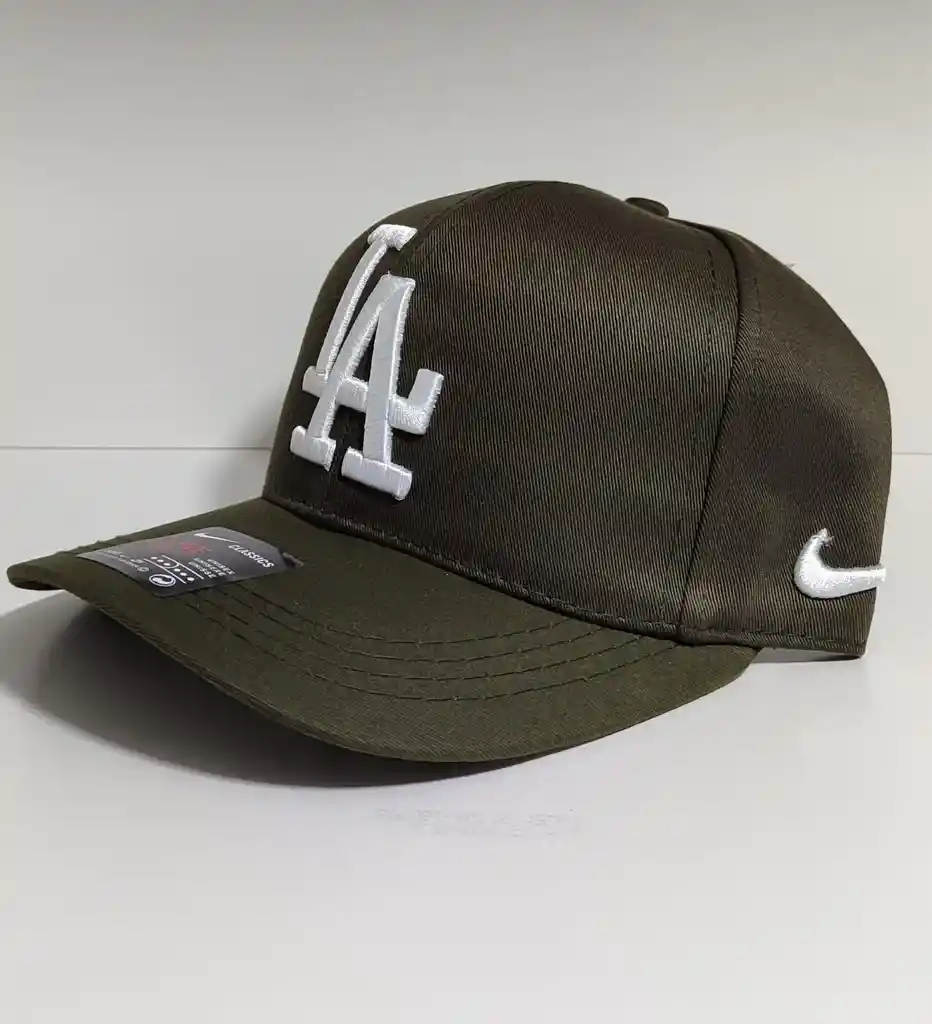 Gorra La Dodgers Verde Militar Con Blanco