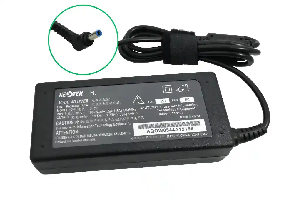 Cargador Hp 19.5v 3.33a Punta Azul 4.5*3.0mm