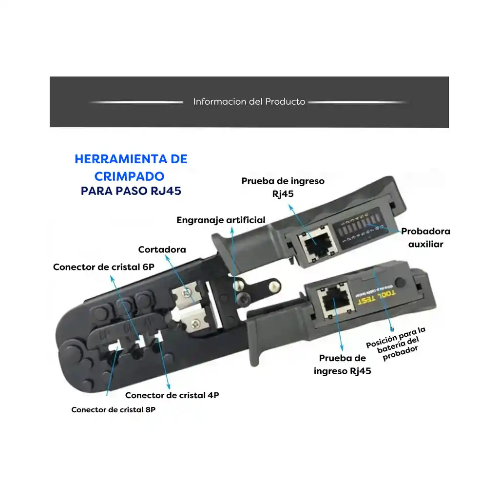 Tester Ponchadora Cable Rj45