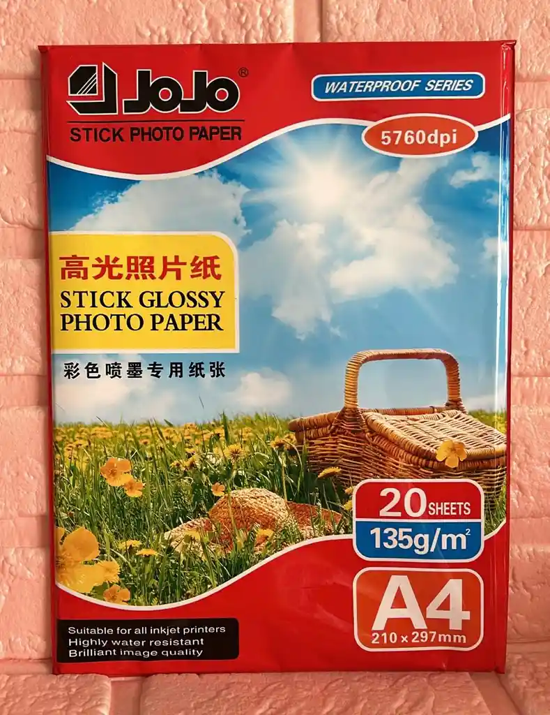 Papel Fotografico Adhesivo Jojo 135 G/m Unidad