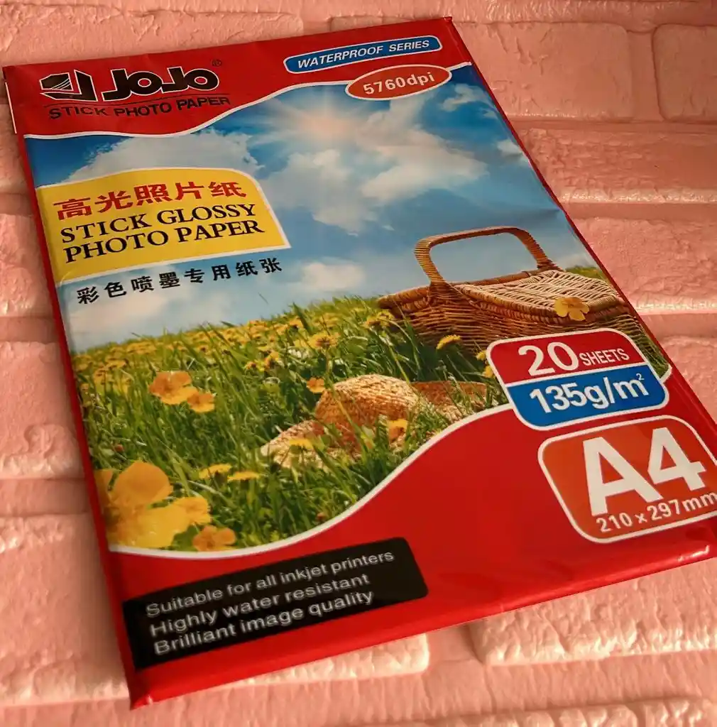 Papel Fotografico Adhesivo Jojo 135 G/m Unidad