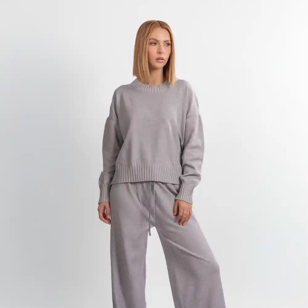 Conjunto Tejido- Talla L/xl Gris