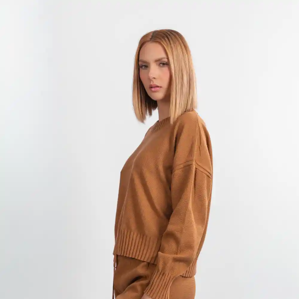 Conjunto Tejido- Talla S/m Caramelo
