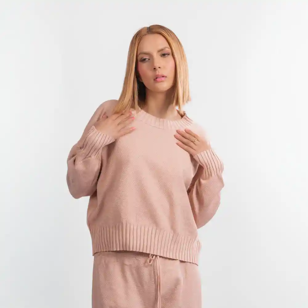 Conjunto Tejido- Talla S/m Palo Rosa