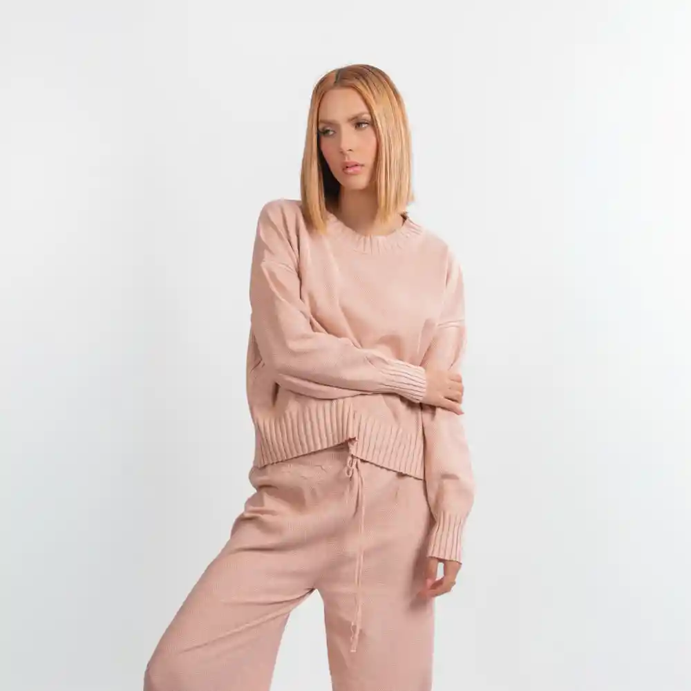 Conjunto Tejido- Talla S/m Palo Rosa