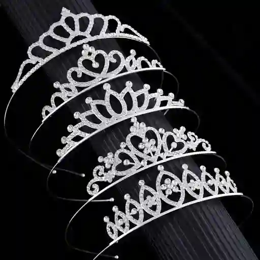 Diadema Metalizada Reina Princesa Brillante Fiestas Disfraz Corona Tiara