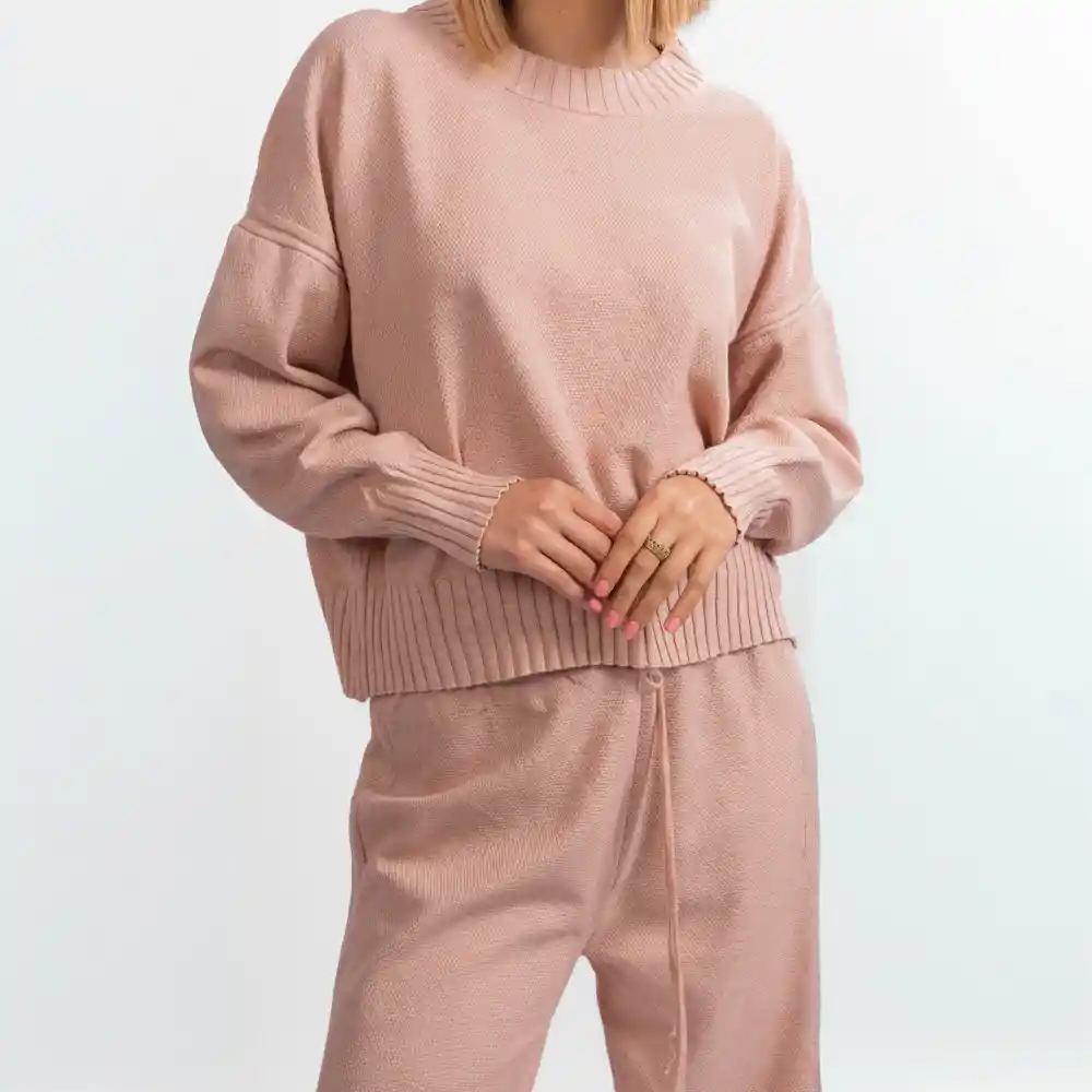 Conjunto Tejido- Talla S/m Palo Rosa