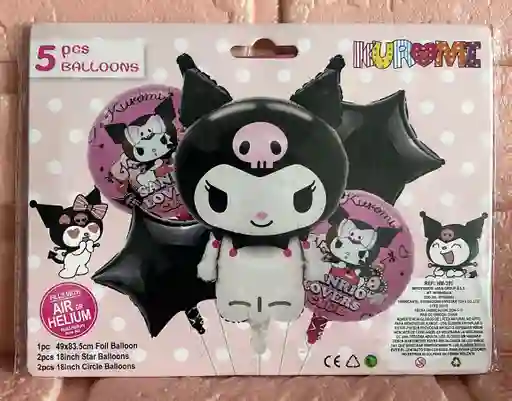 Bouquet De Globos Kuromi X5 Piezas