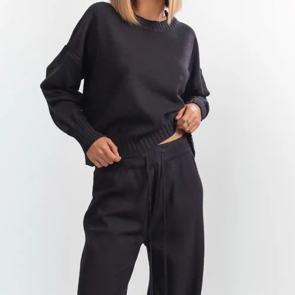 Conjunto Tejido- Talla L/xl Negro