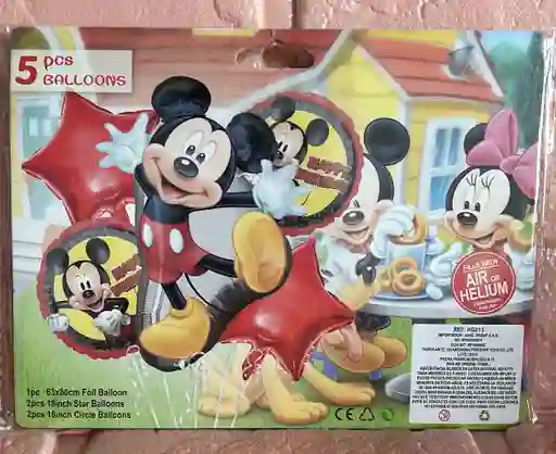 Bouquet De Globos Mickey X5 Piezas