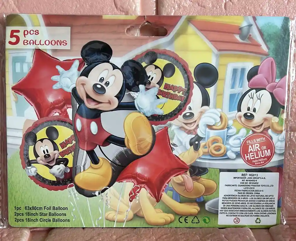 Bouquet De Globos Mickey X5 Piezas