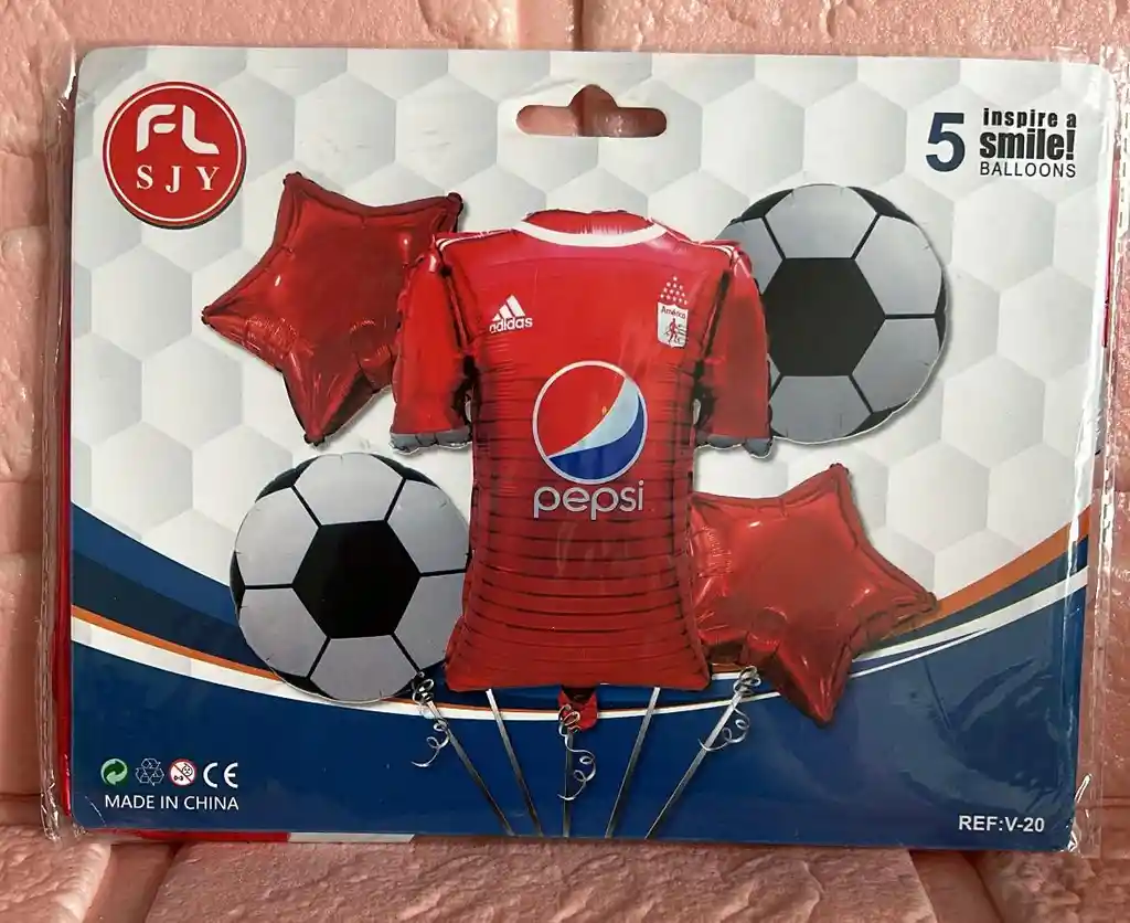 Bouquet De Globos Camiseta America Equipos X5 Piezas