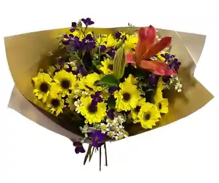 Ramo Colorido Con Lirio Y Margaritas