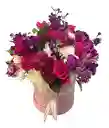 Caja Premium De Rosas Y Flores Moradas