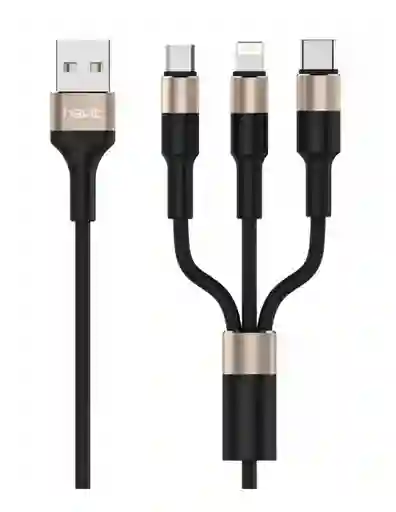 Cable De Carga 3 En 1 Havit Usb-a A Usb-c/lightning/micro 1.2m