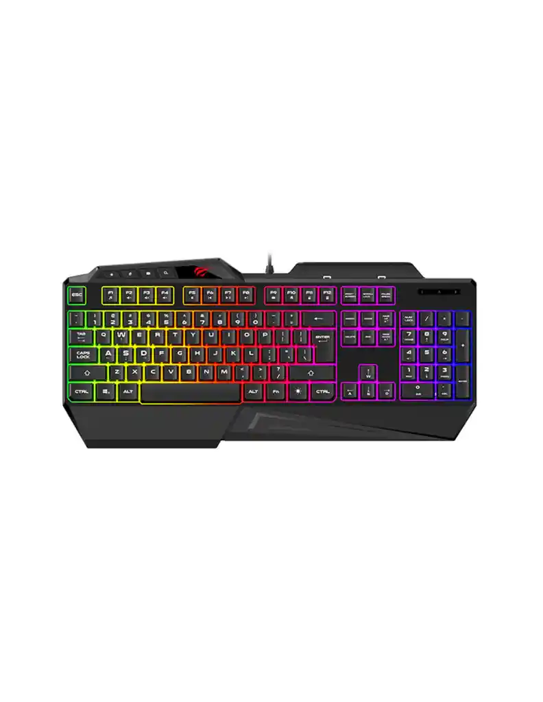 Teclado Gamer Alambrico Havit Kb488l-sp Negro Con Luces Led Rgb