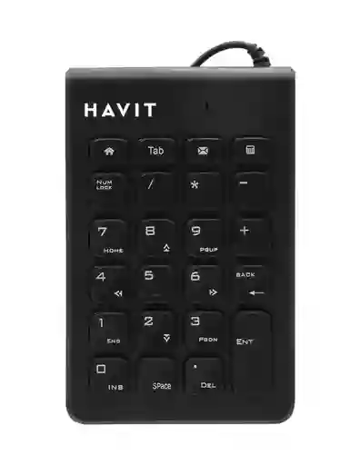 Teclado Numérico Havit Kb223 Negro Usb Ideal Para Contabilidad Y Finanzas